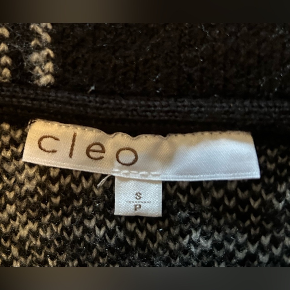Cleo Plaid Knit Coatigan Blazer Cardigan Women’s Small Black White - Picture 4 of 5